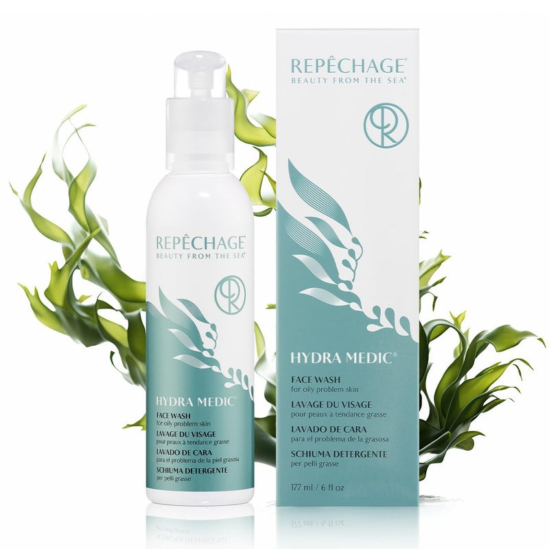 Repechage Hydra Medic Gentle Exfoliating Face Wash for Oily & Problem Skin â€“ Daily Foaming Gel Cleanser with Salicylic Acid, Laminaria Digitata Seaweed, Aloe Vera, Tea Tree Oil & Green Tea â€“ 6 fl oz - Image 1
